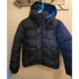 Minus Zero Boys Quilted Blue Black Puffer Jacket Coat Size S(8)